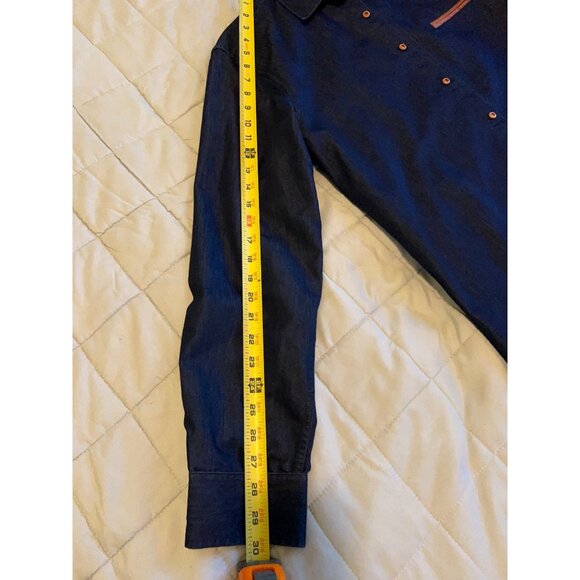 COOFANDY Men's Button-Down Long Sleeve Solid Dress Shirts Blue/Plaid Trim Size L - Picture 5 of 10